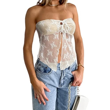 Trendy WPNAKS Women's Y2K Strapless Tube Top – Perfect for Casual Outings!