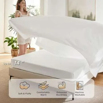 Bedsure Full Comforter Set - 7 Pieces Checks Jacquard Comforter Bedding Set, Bed in a Bag with Comforter, Flat Sheet, Fitted Sheet, Pillowcases & Shams, White