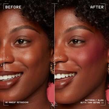 NYX PROFESSIONAL MAKEUP Buttermelt Powder Blush, Fade and Transfer-Resistant Blush, Up to 12HR Make Up Wear, Vegan Formula - Butta Than Before