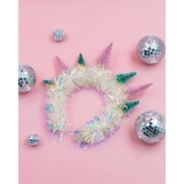 Christmas Tree Glitter Felt & Tinsel Head Bopper