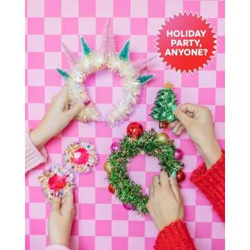 Christmas Tree Glitter Felt & Tinsel Head Bopper