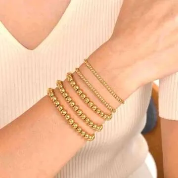 Cryshimmer Gold Bead Bracelet Set for Elegant Women