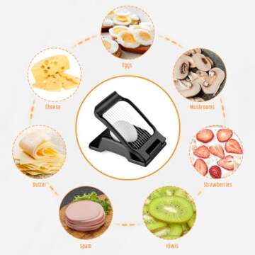 Yuzxaun Egg Slicer: Stainless Steel Multi-Functional Egg Cutter for Easy Slicing