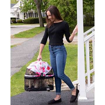 Pet Gear No-Zip View 360 Pet Safety Carrier & Car Seat for Small Dogs & Cats Push Button Entry