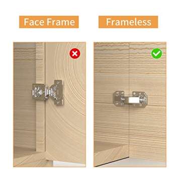 Chibery 10 Pack 90 Degree Soft Close Surface Mount Spring Hinges, Easy Installation No Pre-drilled, ...