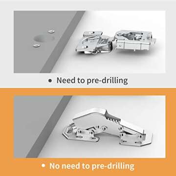 Chibery 10 Pack 90 Degree Soft Close Surface Mount Spring Hinges, Easy Installation No Pre-drilled, Noiseless Frameless Hidden Concealed Kitchen Cabinet Hinge for Cupboard Folded Replacement Hardware