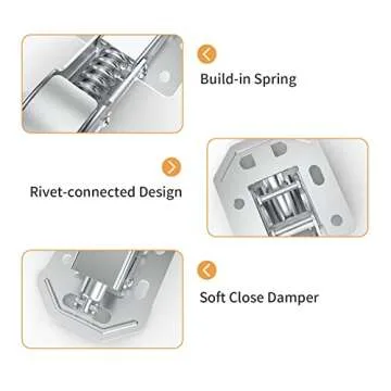 Chibery 10 Pack 90 Degree Soft Close Surface Mount Spring Hinges, Easy Installation No Pre-drilled, Noiseless Frameless Hidden Concealed Kitchen Cabinet Hinge for Cupboard Folded Replacement Hardware