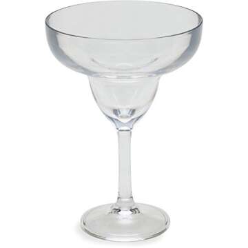 Carlisle FoodService Products Alibi Margarita Glass for Restaurants, Catering, Kitchens, Plastic, 16 Ounces, Clear