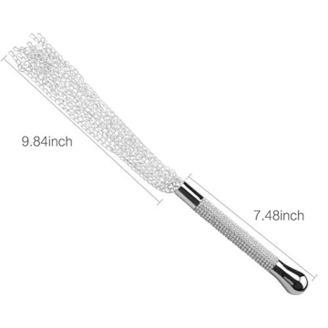 Romi BDSM Metal Diamond Handle Chain Whip Flogger for Pleasure