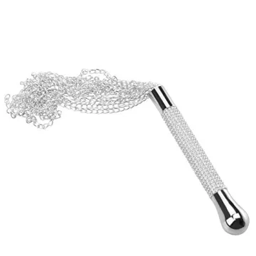 Romi BDSM Metal Diamond Handle Chain Whip Flogger for Pleasure