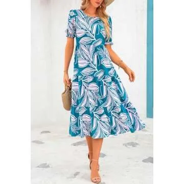 PRETTYGARDEN Women's Floral Bohemian Midi Dress