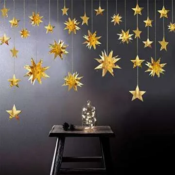 Pinkblume Gold Star Garlands for All Celebrations