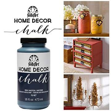 FolkArt 34845 Home Decor Chalk Furniture & Craft Paint in Assorted Colors, 16 ounce, Sheepskin