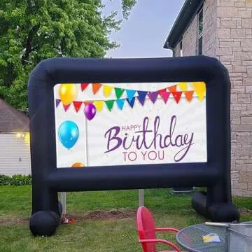 AZXRHWYGS 16 Feet Inflatable Movie Screen Outdoor, Inflatable Projector Screen with Blower Carry Bag...