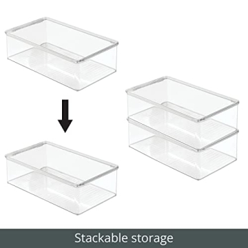 mDesign Plastic Storage Organizer Boxes - 2 Pack for Kids