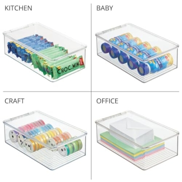 mDesign Plastic Storage Organizer Boxes - 2 Pack for Kids