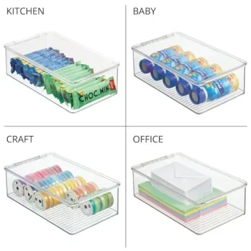 mDesign Plastic Storage Organizer Boxes - 2 Pack for Kids