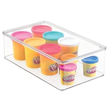 mDesign Plastic Storage Organizer Boxes - 2 Pack for Kids