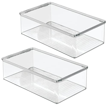 mDesign Plastic Storage Organizer Boxes - 2 Pack for Kids