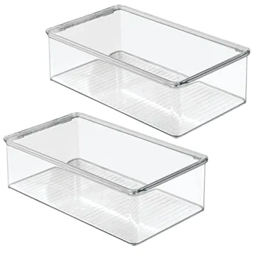 mDesign Plastic Storage Organizer Boxes - 2 Pack for Kids