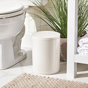 mDesign Slim Round Trash Can - Perfect for Small Bathrooms