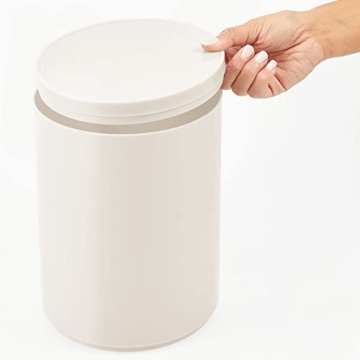 mDesign Slim Round Trash Can - Perfect for Small Bathrooms