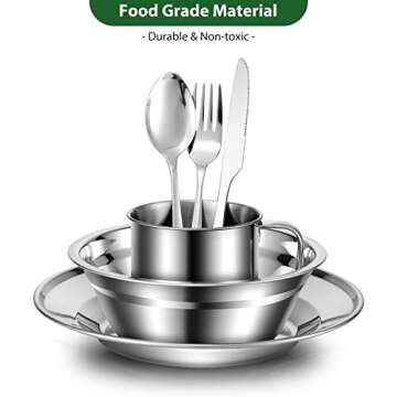 Odoland 29pcs Camping Utensils Tableware Kit for All