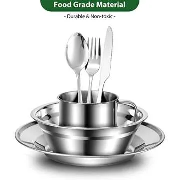 Odoland 29pcs Camping Utensils Tableware Kit for All