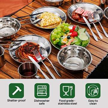 Odoland 29pcs Camping Utensils Tableware Kit for All