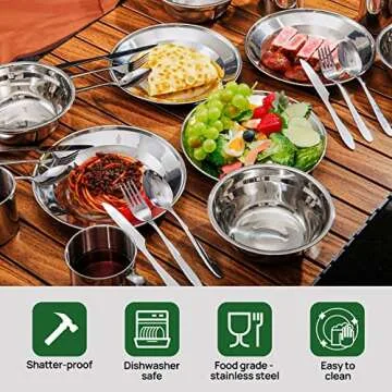 Odoland 29pcs Camping Utensils Tableware Kit for All
