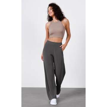 ODODOS Women's Modal Soft Wide Leg Pants Elastic High Waist Casual Lounge Relaxed Pants with Pockets...