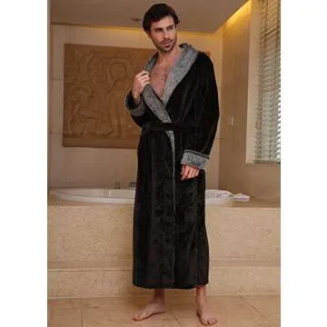 SUNBABY Flannel Bathrobe for Cozy Comfort and Style