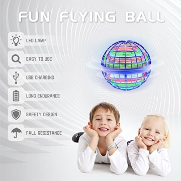 Flying Ball Toy Globe - Interactive LED Drone for All Ages