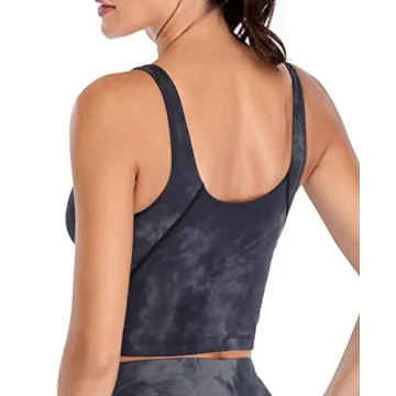 Oalka Sports Bra Longline Padded Yoga Top for Women