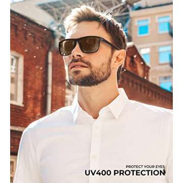 KALIYADI Polarized Sunglasses Men, Lightweight Mens Sunglasses Polarized UV Protection Driving Fishi...