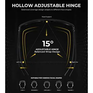 KALIYADI Polarized Sunglasses Men, Lightweight Mens Sunglasses Polarized UV Protection Driving Fishing Golf (Black/Brown/Dark Blue&Grey)