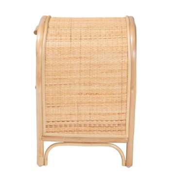 bali & pari Adrika Natural Rattan Nightstand, 2-Drawer