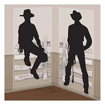 Black Silhouette Cowboys Scene Setters for Western Parties