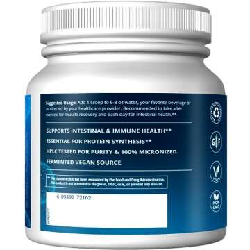 MRM Nutrition L-Glutamine | 5000mg | Recovery | Amino Acid | Muscle Support | Immune + Gut Health | Fermented | 100 Servings