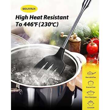 4 Pcs Silicone Kitchen Utensils Set, Spatulas-Slotted Turner-Ladles-Slotted Spoon, Nonstick BPA Free High Heat Resistant Cooking Utensils for Frying, Mixing, Serving, Draining, Turning, Stirring