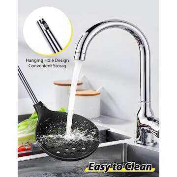 4 Pcs Silicone Kitchen Utensils Set, Spatulas-Slotted Turner-Ladles-Slotted Spoon, Nonstick BPA Free High Heat Resistant Cooking Utensils for Frying, Mixing, Serving, Draining, Turning, Stirring