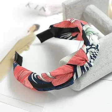 DRESHOW 8 Pack Boho Vintage Headbands for Women Girls Knotted Headwraps Fashion Hair Hoops Elastic Hair Accessories