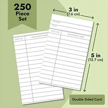 Library Checkout Cards, Due Date Note Cards for Record Keeping (3x5 in, 250 Pack)