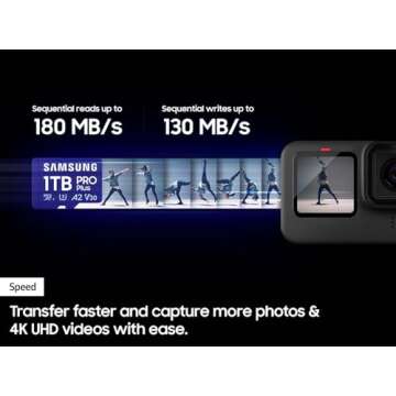 SAMSUNG PRO Plus microSD Memory Card + Adapter, 128GB microSDXC, Up to 180 MB/s, Full HD & 4K UHD, UHS I, C10, U3, V30, A2, for Android Smartphones, Tablets, GoPRO, and DJI Drone (MB MD128SA/AM)