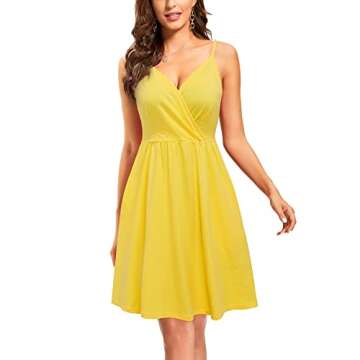 VOTEPRETTY Women's Spring 2024 Fashion Vacation Beach Hawaii V-Neck Wrap Dress Summer Casual Swing S...