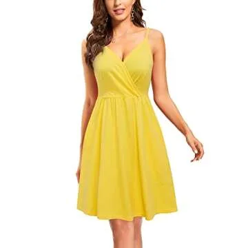 VOTEPRETTY Women's Spring 2024 Fashion Vacation Beach Hawaii V-Neck Wrap Dress Summer Casual Swing S...