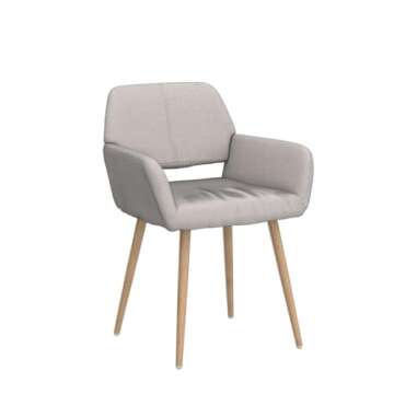 HomVent Fabric Makeup Desk Chair Vanity Chair,Modern Home Office Chair with Arms and Wood Painting Metal Leg for Bedroom Living Room Vanity Dining Room