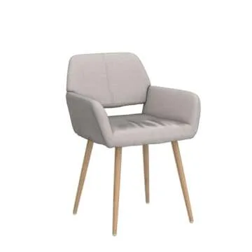 HomVent Fabric Makeup Desk Chair Vanity Chair,Modern Home Office Chair with Arms and Wood Painting Metal Leg for Bedroom Living Room Vanity Dining Room