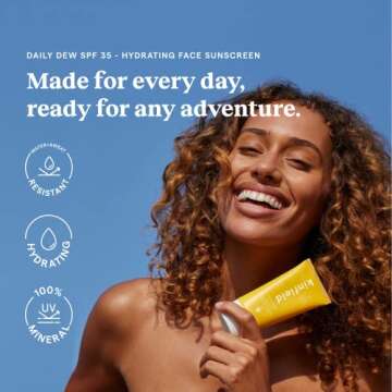 Kinfield Daily Dew - Hydrating Mineral Sunscreen with Broad-Spectrum SPF 35 - Water and Sweat Resistant - Cruelty-free and Reef-safe Skincare - 2.0 oz/ 60 g