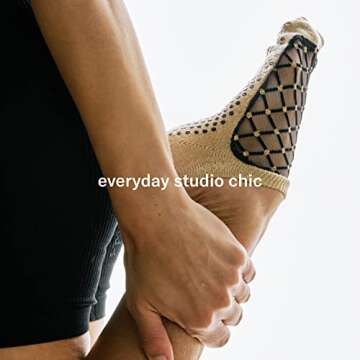 SHASHI Sparkle Open Toe Socks — Pilates Socks with Grips — Workout Socks Women — Non Slip Socks for Barre, Yoga & More